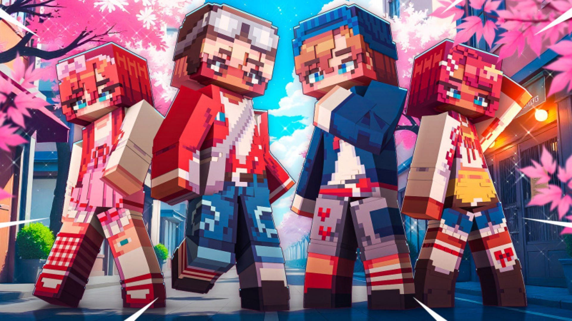 Spring J-Fashion Teens skin pack (Image via Mojang Studios)